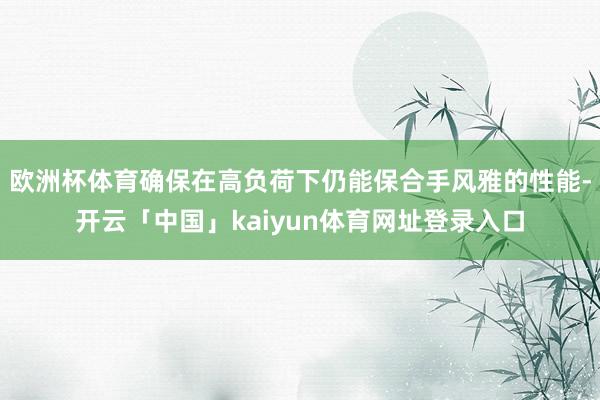 欧洲杯体育确保在高负荷下仍能保合手风雅的性能-开云「中国」kaiyun体育网址登录入口