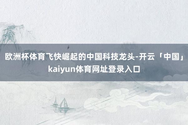 欧洲杯体育　　飞快崛起的中国科技龙头-开云「中国」kaiyun体育网址登录入口