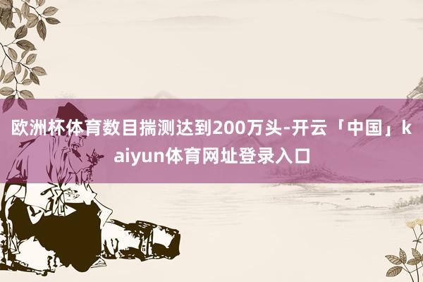 欧洲杯体育数目揣测达到200万头-开云「中国」kaiyun体育网址登录入口